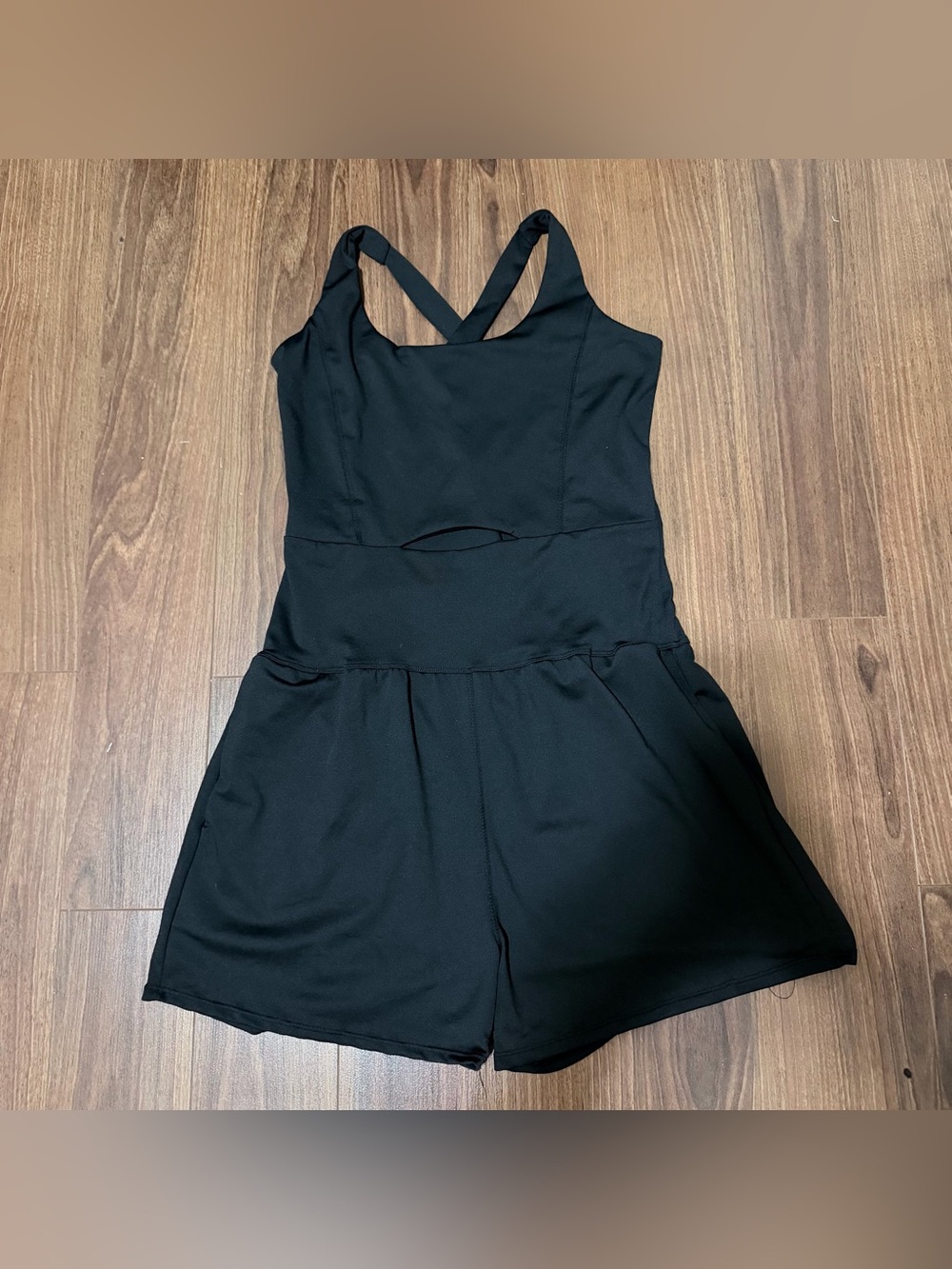 Girls Black Crossback Romper Jumpsuit
